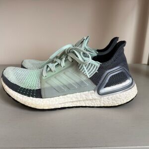 Adidas Ultra Boost Light Green and Black Running Shoes